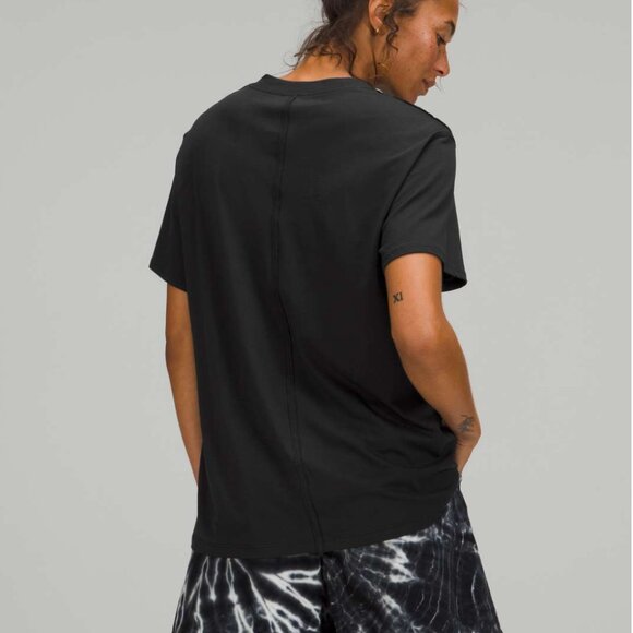 Lululemon Pima Cotton Relaxed Casual Short Sleeve T-Shirt Black 10 NWOT - Picture 3 of 10